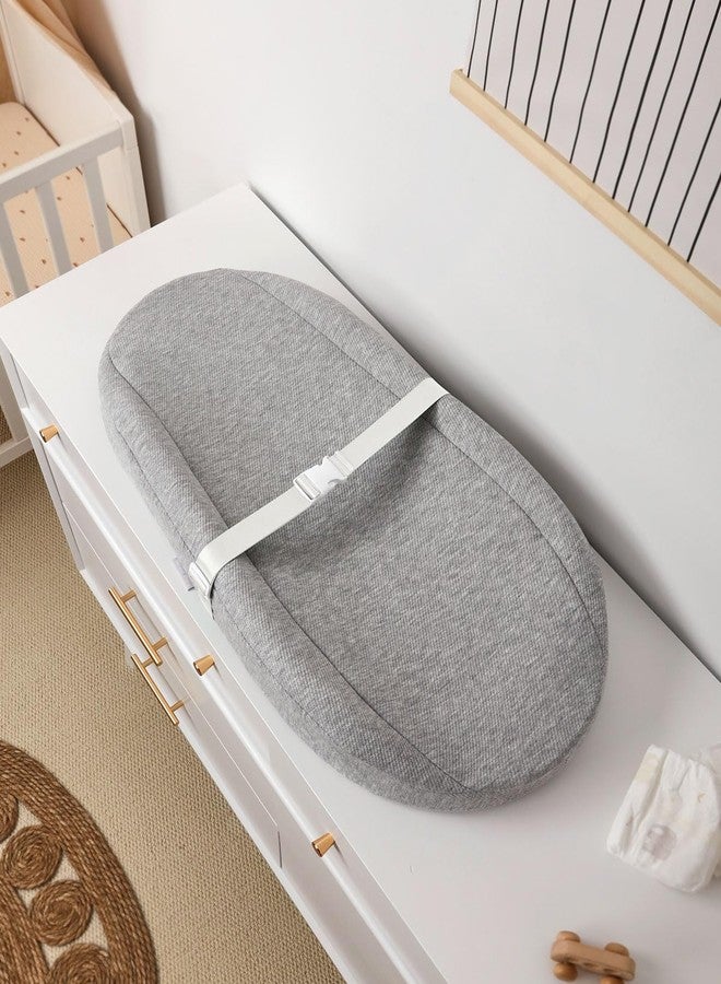 Blissful Diary Baby Changing Pad with Waterproof Lining Foam, Includes a Soft & Washable Cover, Contoured Changing Table Pads for Dresser Top with Non-Slip Bottom, 32”×16” (Grey, Avocado) - Image 2